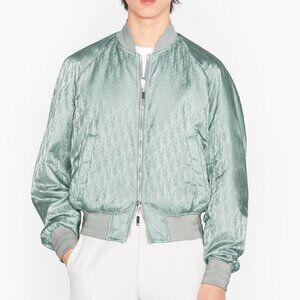 Dior Reversible Gray Oblique Nylon Bomber Jacket